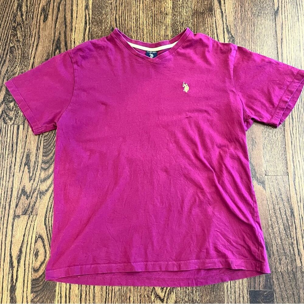 U.S. Polo Assn. V Neck T Shirt Men's Preppy Office Normcore Men's Size Medium